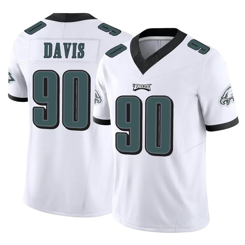 P.Eagles #90 Jordan Davis Player White Limited Vapor F.U.S.E. Home Game Gdoa Stitched Jerseys