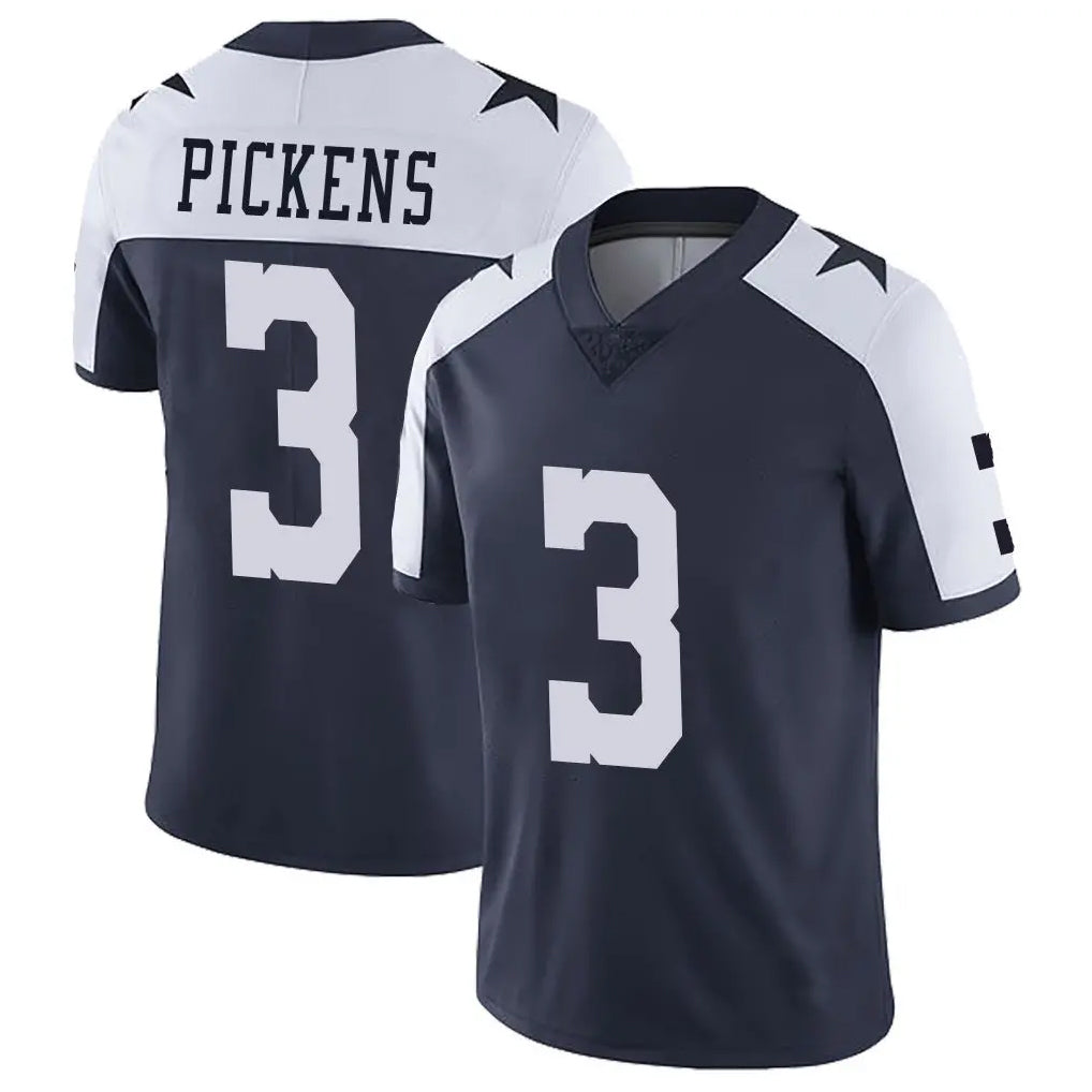 D.Cowboys #3 George Pickens Player Navy-White Limited Alternate Vapor Untouchable Home Game Gdoa Stitched Jerseys