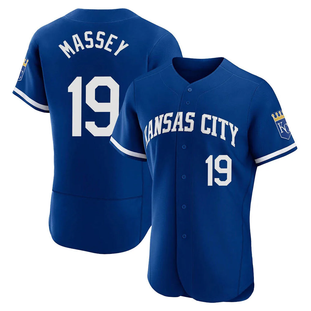KC.Royals #19 Michael Massey Player Royal City Connect Limited Elite Home Game Gdoa Stitched Jerseys