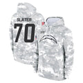 LA.Chargers #70 Rashawn Slater Player Arctic Camo Salute to Service Hoodies Limited Game Gdoa Stitched Jerseys