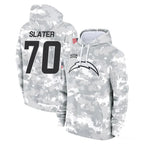 LA.Chargers #70 Rashawn Slater Player Arctic Camo Salute to Service Hoodies Limited Game Gdoa Stitched Jerseys