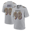 B.Ravens #98 Travis Jones Player Gray Color Rush Vapor Untouchable Game Gdoa Stitched Jerseys