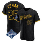 LA.Dodgers #25 Tommy Edman Player Black World Series Meet Snake Skin City Limited Elite Home Fdoa Stitched Jerseys