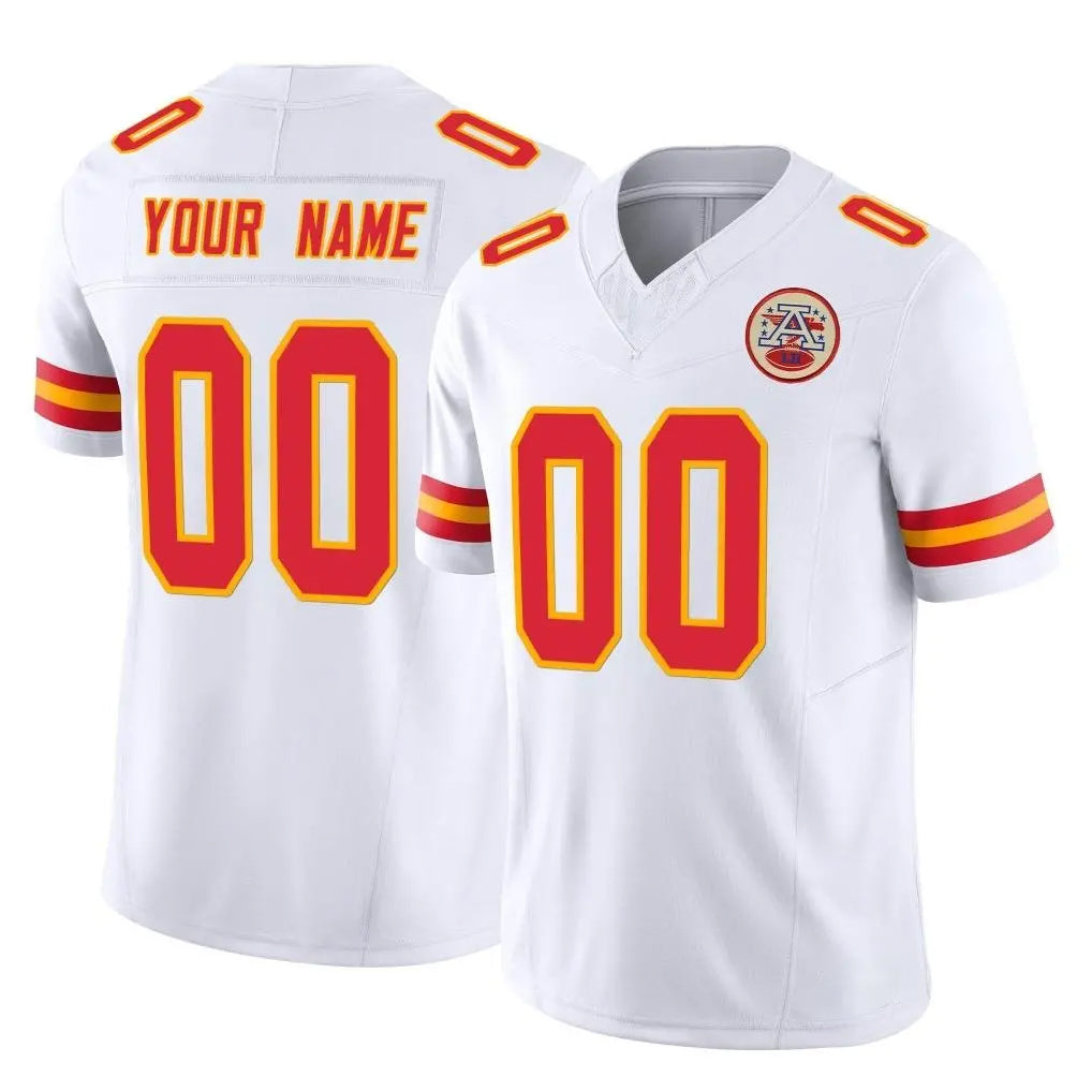 Custom KC.Chiefs White Limited Vapor F.U.S.E. Home Game Any Name & Numbers Gdoa Stitched Jerseys