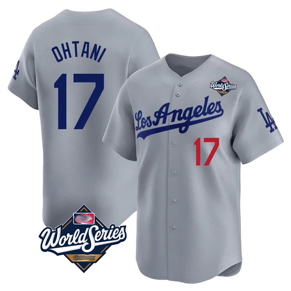 LA.Dodgers #17 Shohei Ohtani Player Gray World Series Limited Home Fdoa Stitched Jerseys