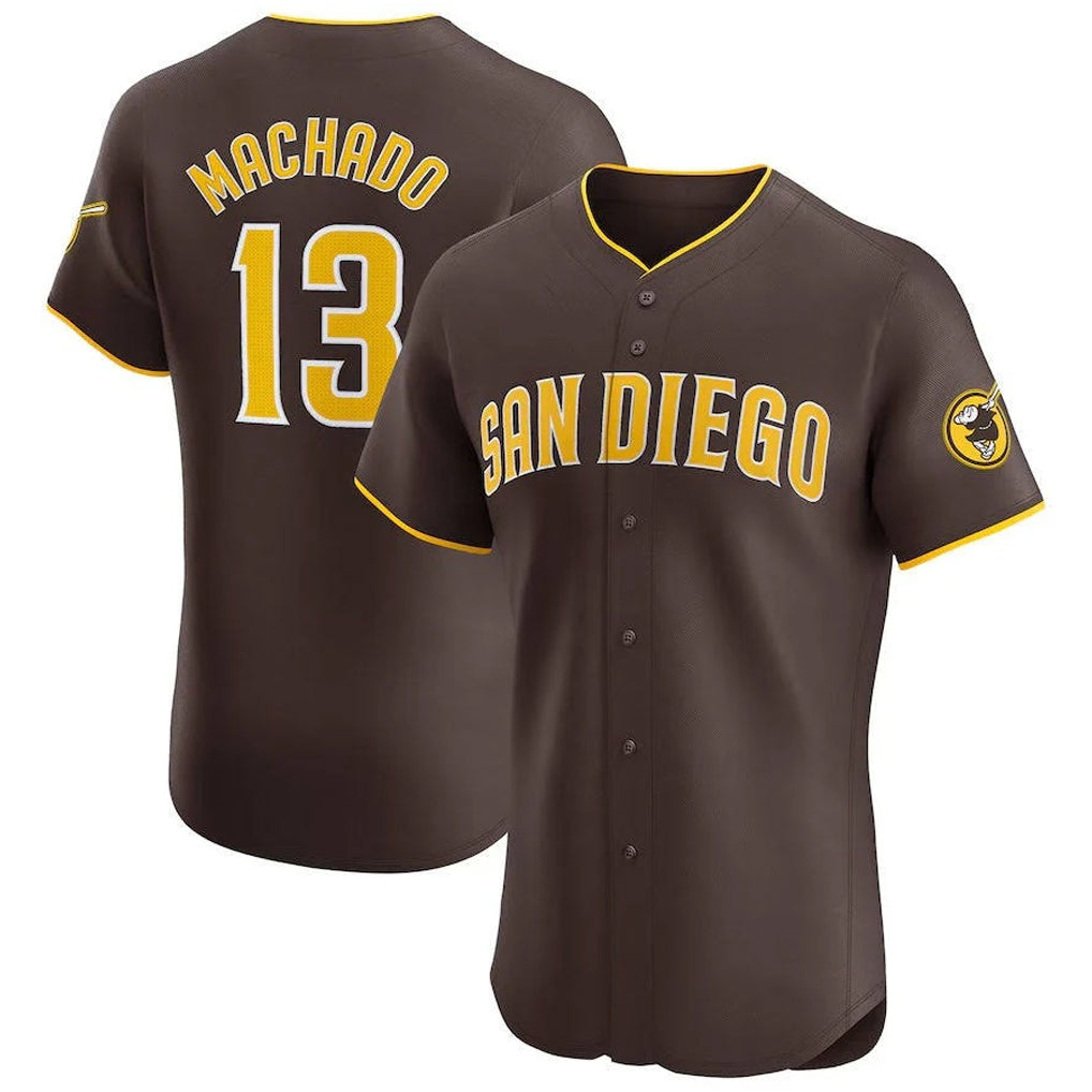 S.Diego Padres #13 Manny Machado Player Brown Home Limited Elite Fdoa Stitched Jerseys