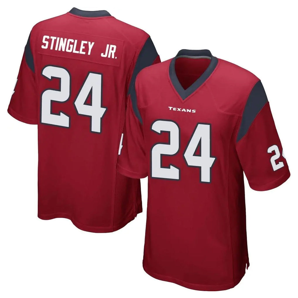 H.Texans #24 Derek Stingley Jr. Player Red Home Game Gdoa Stitched Jerseys
