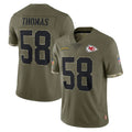 KC.Chiefs #58 Derrick Thomas Player Olive Salute To Service Limited Gdoa Stitched Jerseys