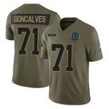 IN.Colts #71 Matt Goncalves Player Olive 2025 Salute To Service Limited Game Gdoa Stitched Jerseys