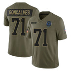 IN.Colts #71 Matt Goncalves Player Olive 2025 Salute To Service Limited Game Gdoa Stitched Jerseys