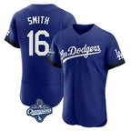 LA.Dodgers #16 Will Smith Player Royal World Series Meet City Connect Elite Home Fdoa Stitched Jerseys