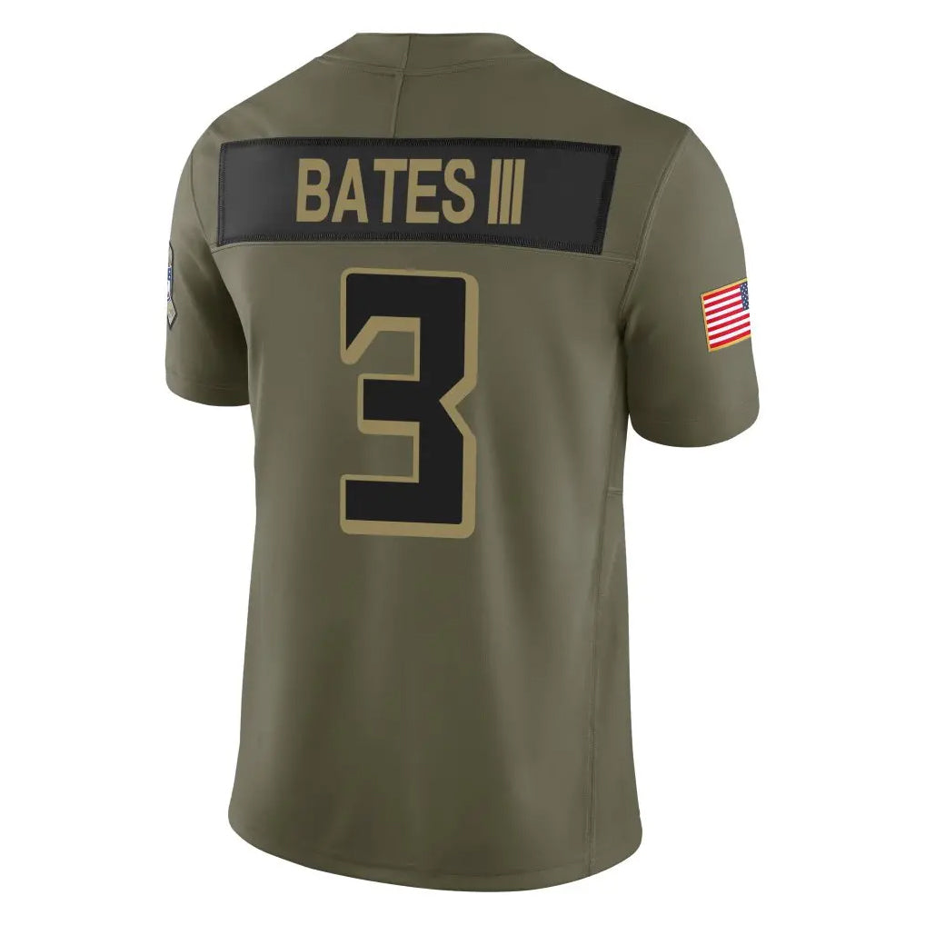 A.Falcons #3 Jessie Bates III Player Olive Salute To Service Limited Home Game Gdoa Stitched Jerseys