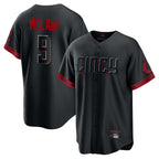 C.Reds #9 Matt McLain Player Black City Connect Home Game Gdoa Stitched Jerseys