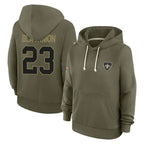 NO.Saints #23 Julian Blackmon Player Olive Salute to Service Pullover Hoodies Limited Gdoa Stitched Jerseys