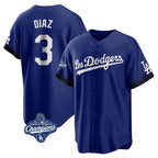 LA.Dodgers #3 Edwin D¨ªaz Player Royal World Series Meet City Connect Home Game Fdoa Stitched Jerseys