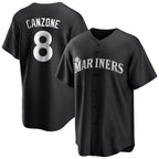 S.Mariners #8 Dominic Canzone Player Black Home Limited Fdoa Stitched Jerseys