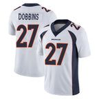 D.Broncos #27 J.K. Dobbins Player White Vapor Untouchable Limited Home Game Gdoa Stitched Jerseys