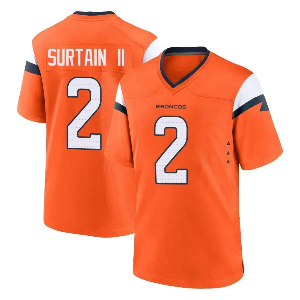D.Broncos #2 Pat Surtain II Cooper Player Orange Home Game Gdoa Stitched Jerseys