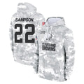 C.Browns #22 Dylan Sampson Player Arctic Camo Salute to Service Hoodies Limited Game Gdoa Stitched Jerseys