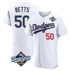LA.Dodgers #50 Mookie Betts Player Gold White World Series 2026 Collection Stadium Limited Elite Fdoa Stitched Jerseys