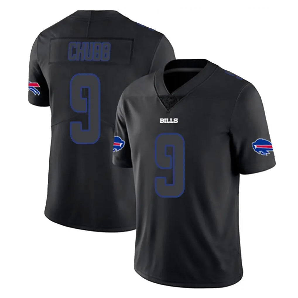 B.Bills #9 Bradley Chubb Player Black Impact Limited Home Game Gdoa Stitched Jerseys
