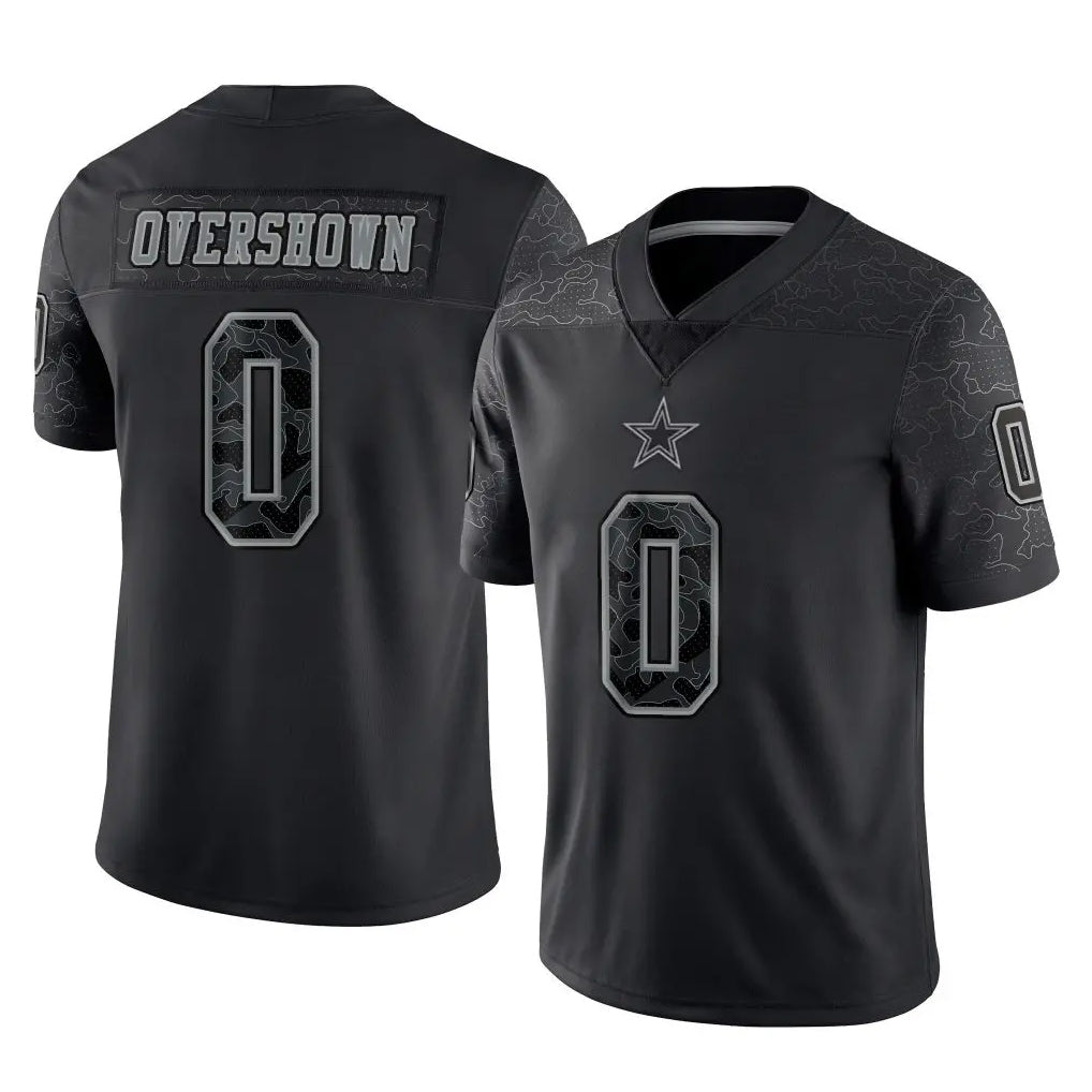 D.Cowboys #0 DeMarvion Overshown Player Black Limited Reflective Home Game Gdoa Stitched Jerseys