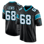 C.Panthers #68 Damien Lewis Player Black Home Game Gdoa Stitched Jerseys