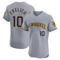M.Brewers #10 Sal Frelick Player Gray Home Limited Elite Fdoa Stitched Jerseys