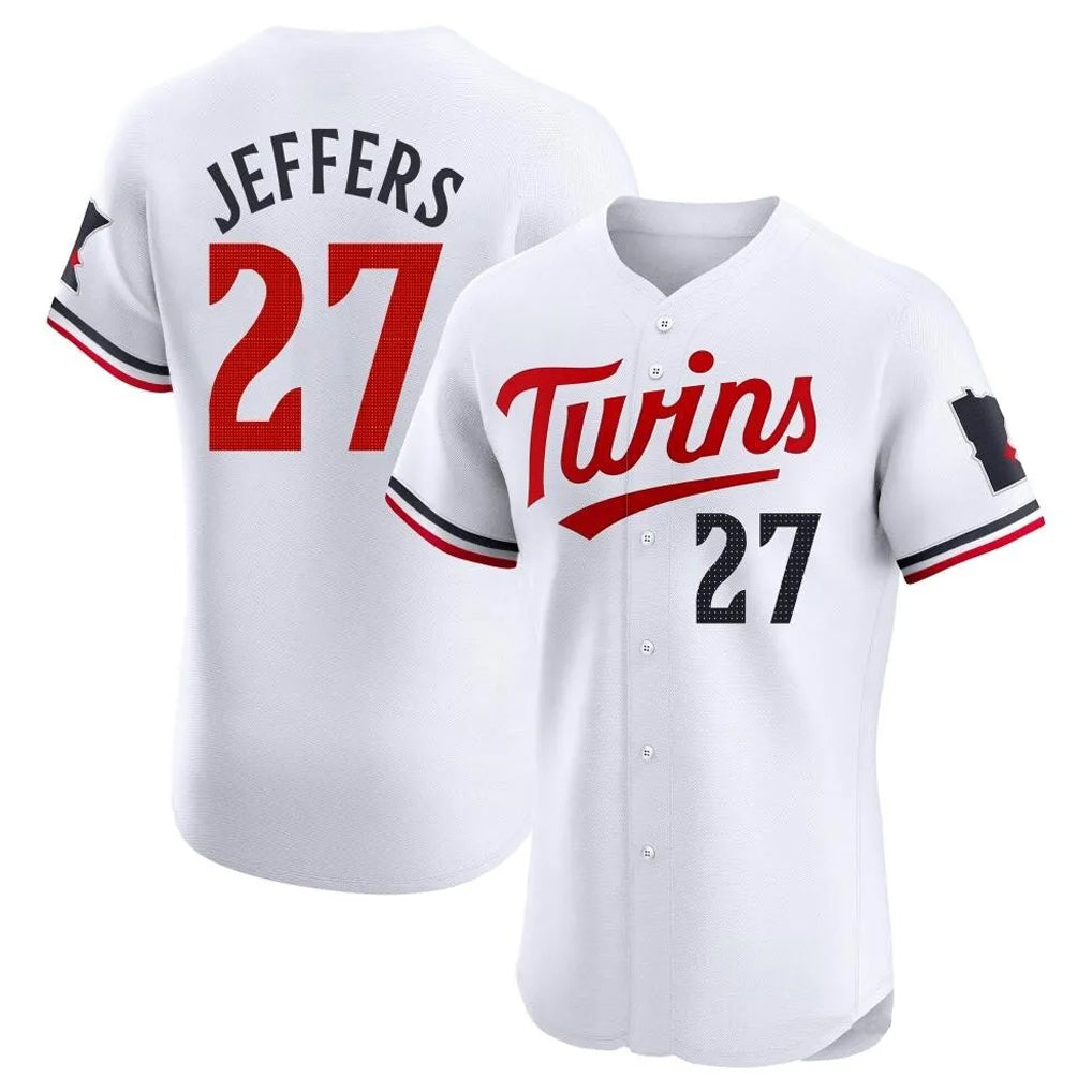 M.Twins #27 Ryan Jeffers Player White Home Limited Elite Fdoa Stitched Jerseys