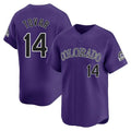 C.Rockies #14 Ezequiel Tovar Player Purple Limited Home Gdoa Stitched Jerseys