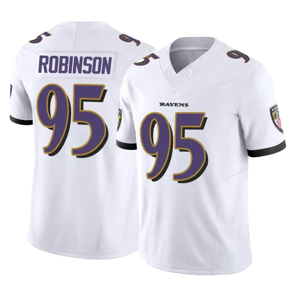 B.Ravens #95 Tavius Robinson Player White Vapor F.U.S.E. Limited Home Game Gdoa Stitched Jerseys