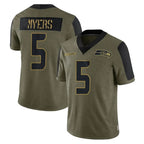 S.Seahawks #5 Jason Myers Player Olive Salute To Service Limited Game Gdoa Stitched Jerseys