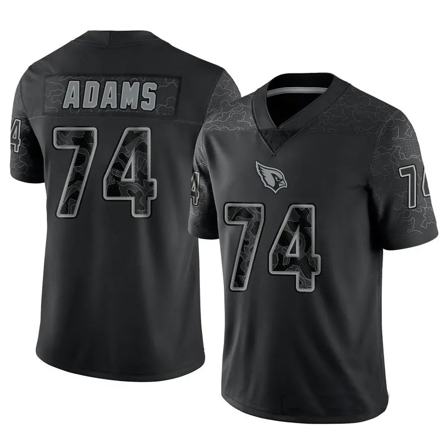 A.Cardinals #74 Isaiah Adams Player Black RFLCTV Limited Gdoa Stitched Jerseys