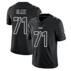 LV.Raiders #71 DJ Glaze Player Black Limited Black Impact Home Game Gdoa Stitched Jerseys
