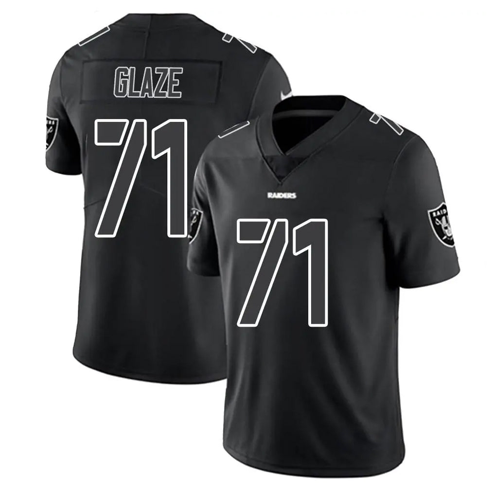 LV.Raiders #71 DJ Glaze Player Black Limited Black Impact Home Game Gdoa Stitched Jerseys