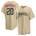 A.Diamondbacks #20 Luis Gonzalez Player Tan City Connect Home Game Gdoa Stitched Jerseys