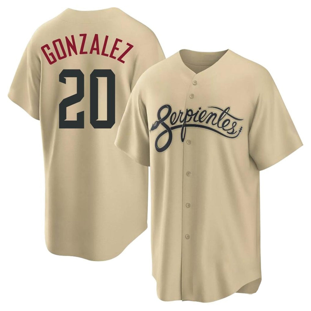 A.Diamondbacks #20 Luis Gonzalez Player Tan City Connect Home Game Gdoa Stitched Jerseys