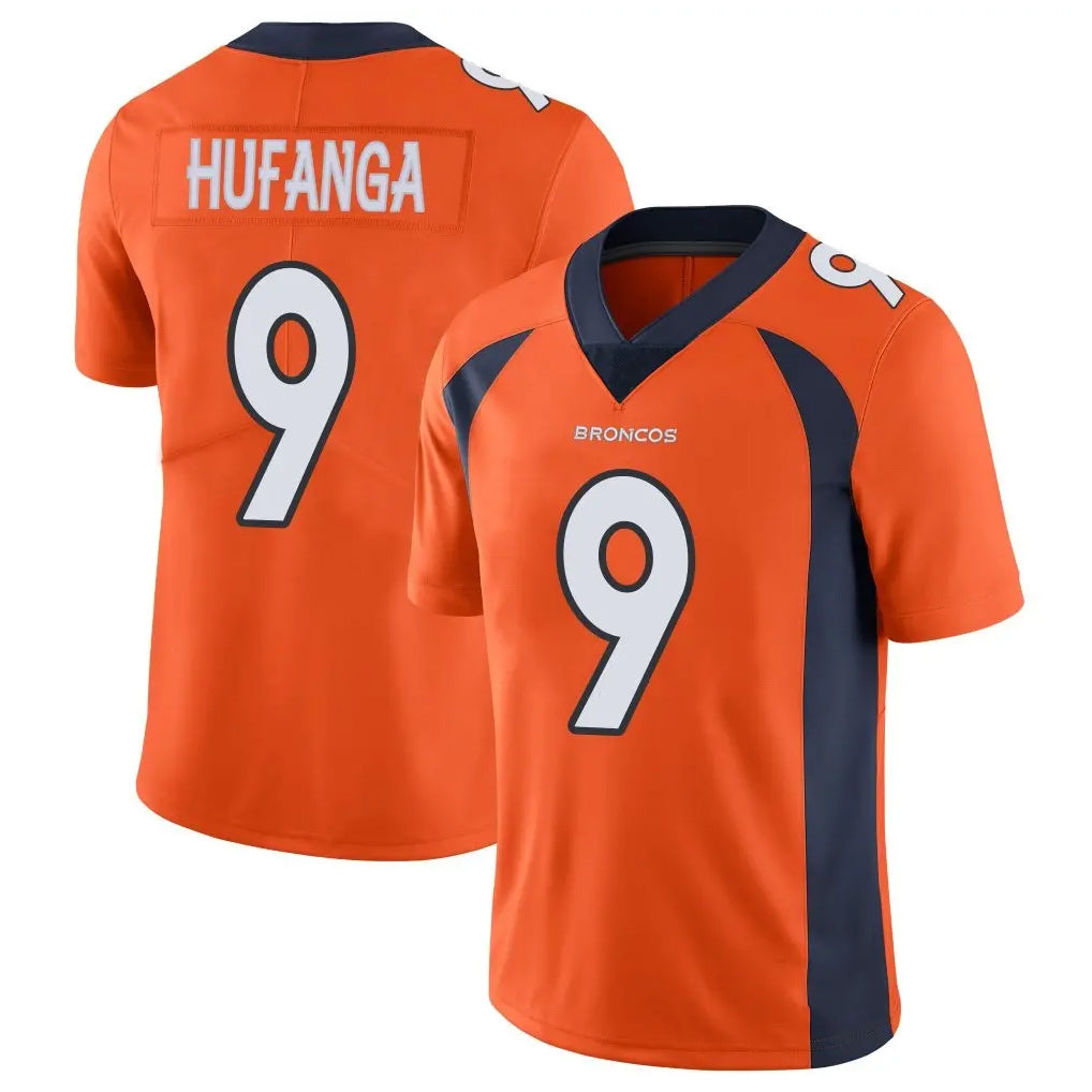 D.Broncos #9 Talanoa Hufanga Player Orange Color Vapor Untouchable Limited Game Gdoa Stitched Jerseys