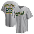 Athletics #23 Shea Langeliers Player Gray Replica Road Stitched Jerseys