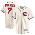 C.Cubs #7 Dansby Swanson Player Cream Field of Dreams Limited Home Game Gdoa Stitched Jerseys