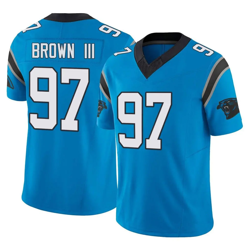 C.Panthers #97 Bobby Brown III Player Blue Vapor F.U.S.E. Limited Home Game Gdoa Stitched Jerseys