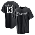 A.Braves #13 Ronald Acuna Jr Player Black Home Game Gdoa Stitched Jerseys