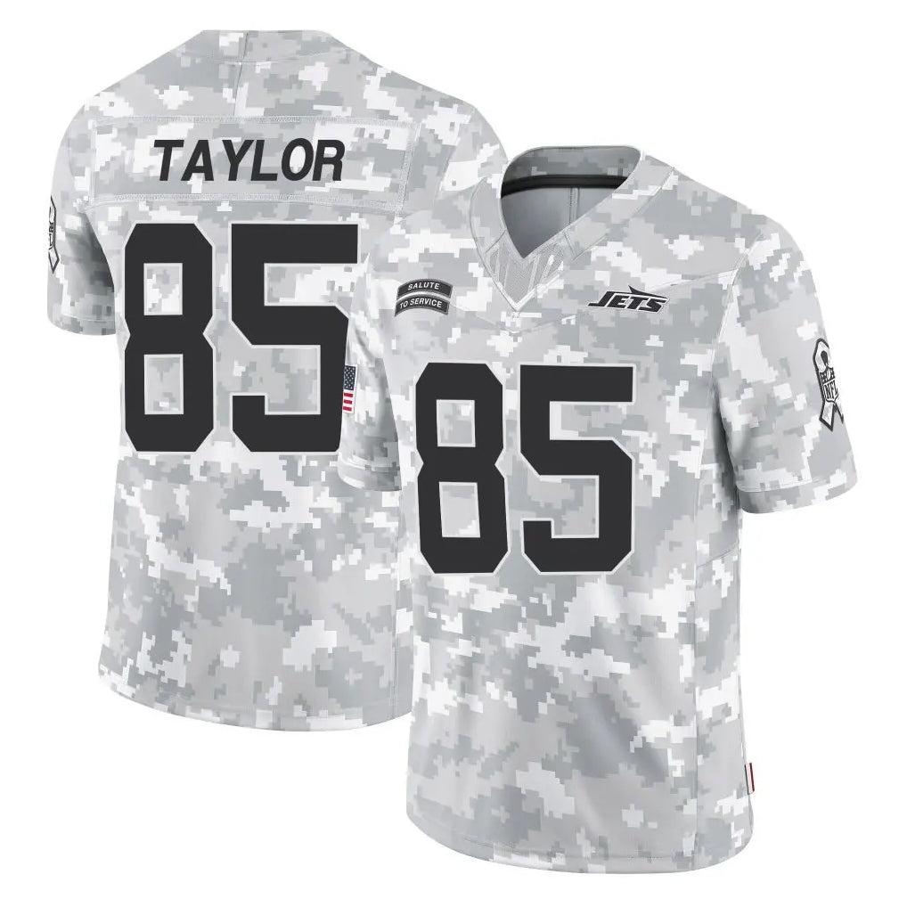 NY.Jets #85 Mason Taylor Player Arctic Camo Salute to Service Limited Game Gdoa Stitched Jerseys