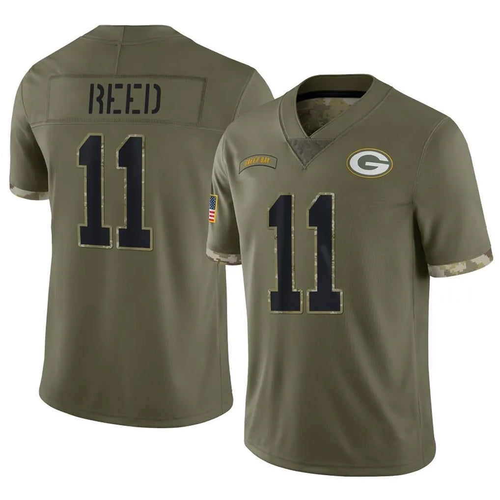 GB.Packers #11 Jayden Reed Player Olive Salute To Service Limited Gdoa Stitched Jerseys