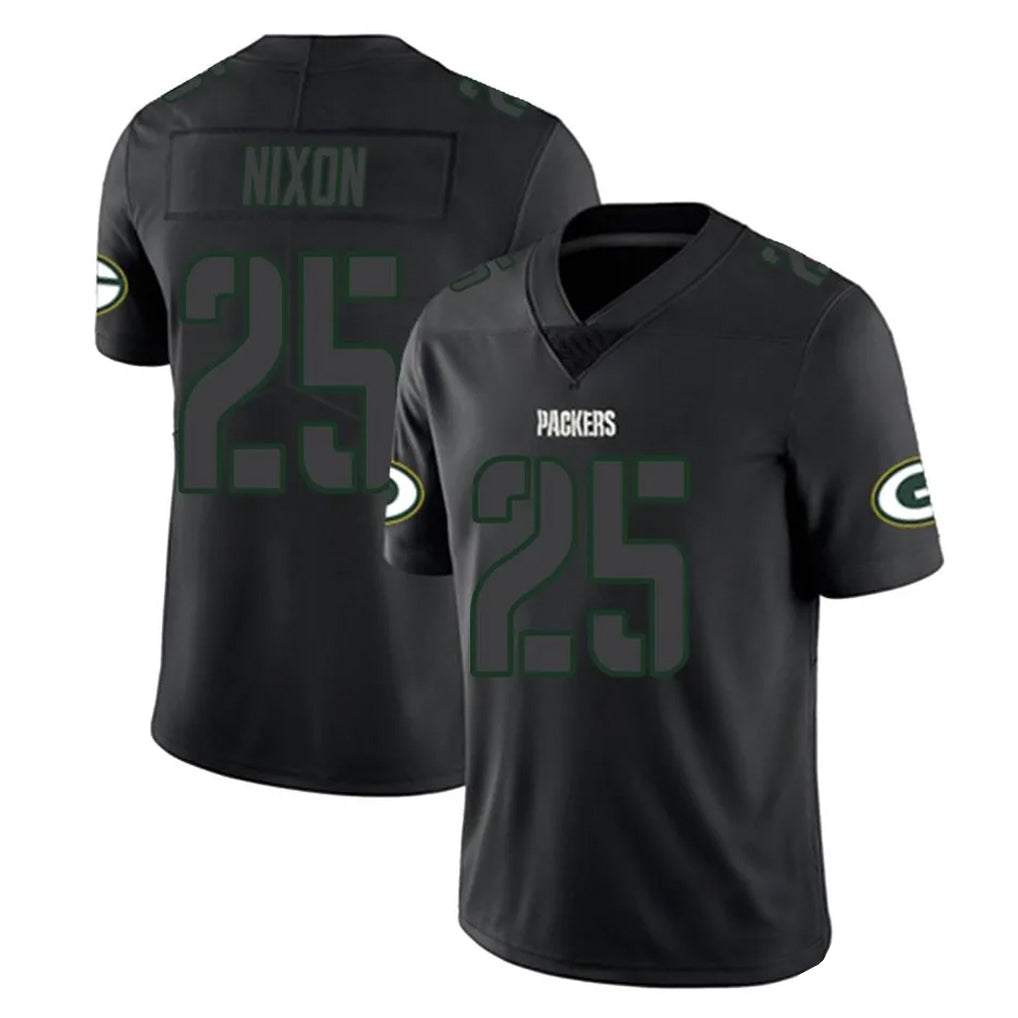 GB.Packers #25 Keisean Nixon Player Black Impact Limited Home Game Gdoa Stitched Jerseys