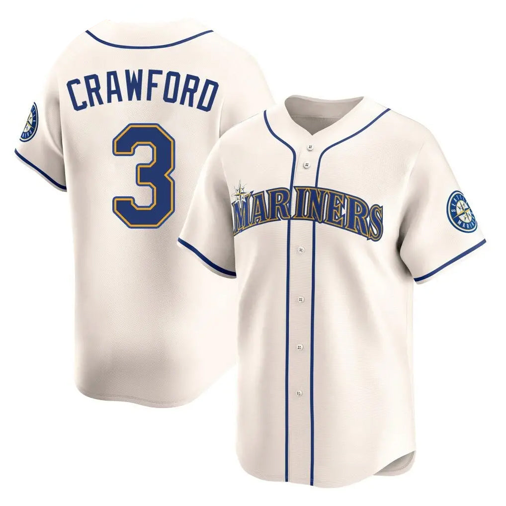 S.Mariners #3 J.P. Crawford Player Cream Home Limited Fdoa Stitched Jerseys