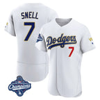 LA.Dodgers #7 Blake Snell Player Gold White 2026 Collection Stadium Limited Elite World Series Meet Fdoa Stitched Jerseys