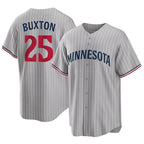 M.Twins #25 Byron Buxton Player Gray Game Limited Home Fdoa Stitched Jerseys