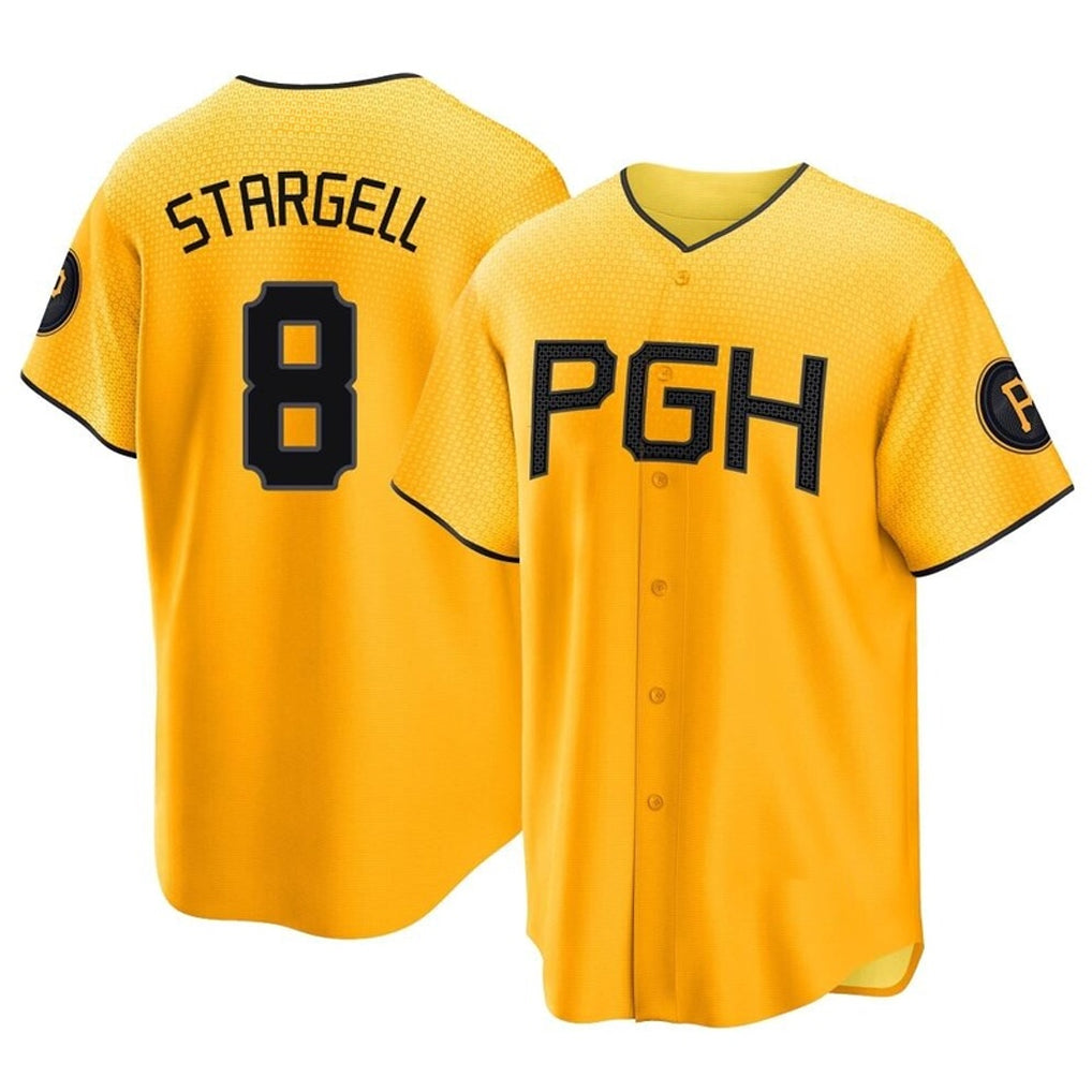 P.Pirates #8 Willie Stargell Player Gold City Connect Home Game Fdoa Stitched Jerseys