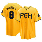 P.Pirates #8 Willie Stargell Player Gold City Connect Home Game Fdoa Stitched Jerseys